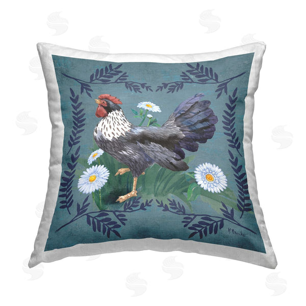 stupell industries Paul Brent | Country Hen & Ferns Printed Throw Pillow