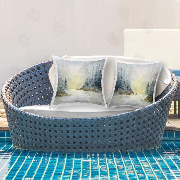 Stupell Industries Paul Brent | Distant Deer Bear Pine Trees Printed Throw Pillow Set