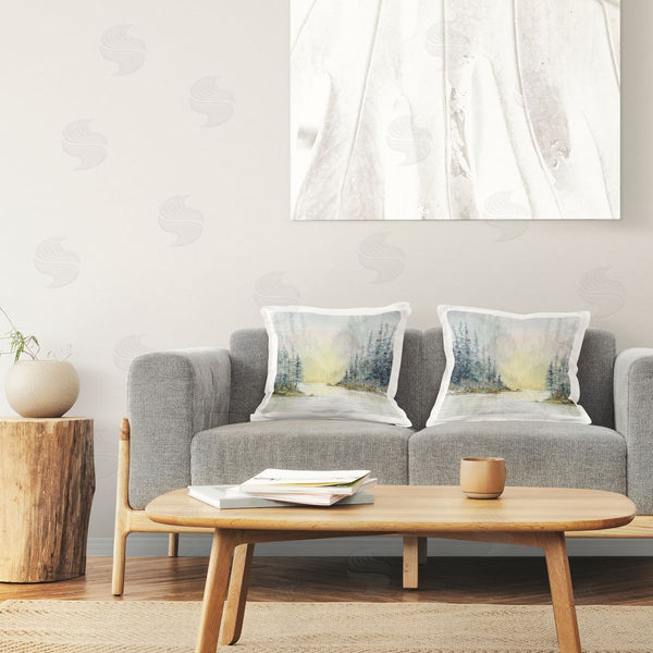 stupell industries Paul Brent | Distant Deer Bear Pine Trees Printed Throw Pillow Set