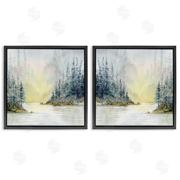 Stupell Industries Paul Brent | Distant Deer Bear Pine Trees Wall Art