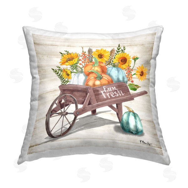 stupell industries Paul Brent | Farm Fresh Wagon Printed Throw Pillow