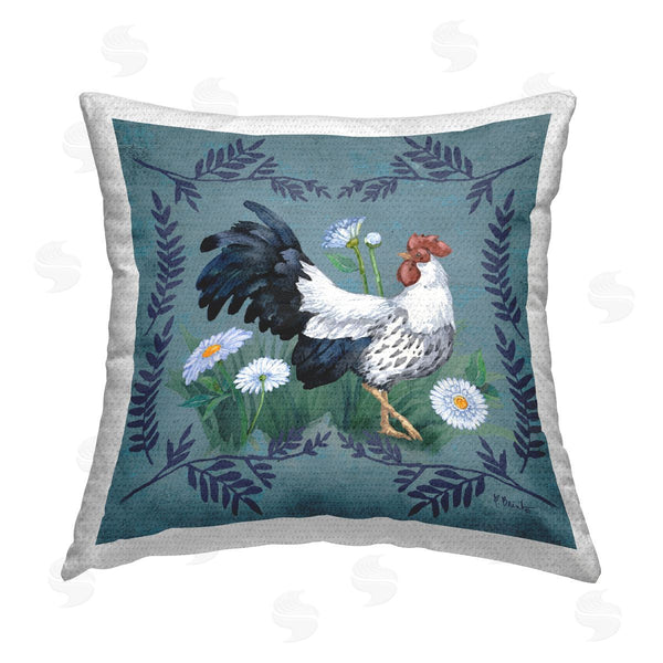 Stupell Industries Paul Brent | Ferns & Rooster Printed Throw Pillow