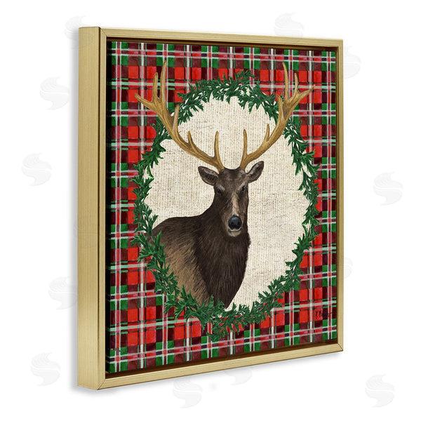 Stupell Industries Paul Brent | Festive Plaid Elk Wall Art