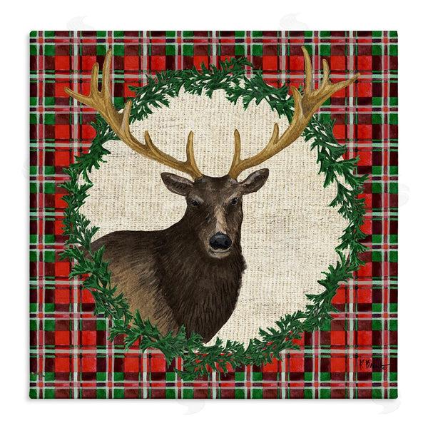 stupell industries Paul Brent | Festive Plaid Elk Wall Art