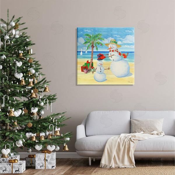 Stupell Industries Paul Brent | Festive Snowman Beach Wall Art