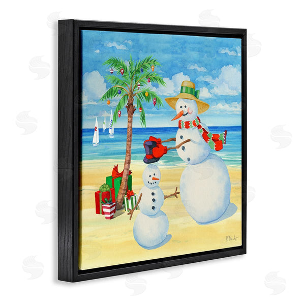 Stupell Industries Paul Brent | Festive Snowman Beach Wall Art