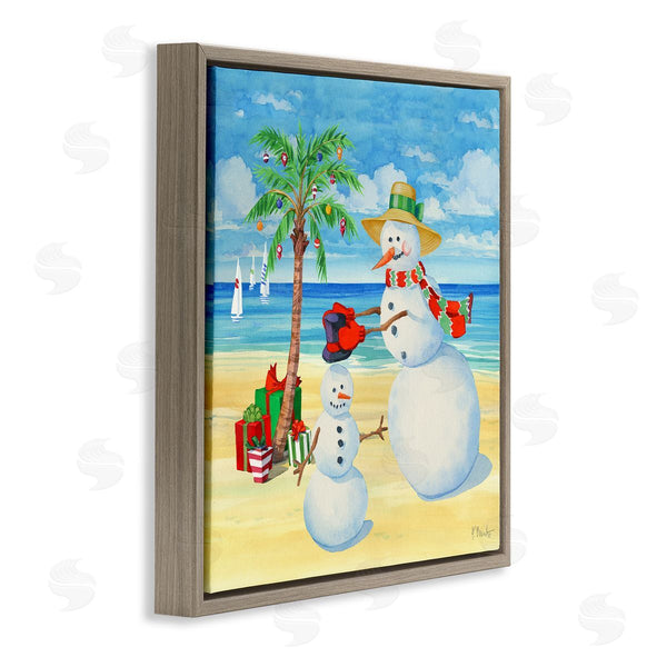 Stupell Industries Paul Brent | Festive Snowman Beach Wall Art