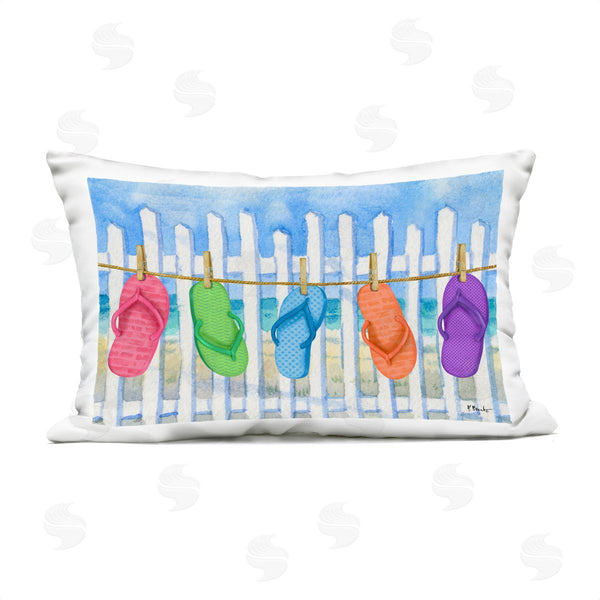 Stupell Industries Paul Brent | Flip Flop Clothesline Printed Throw Pillow