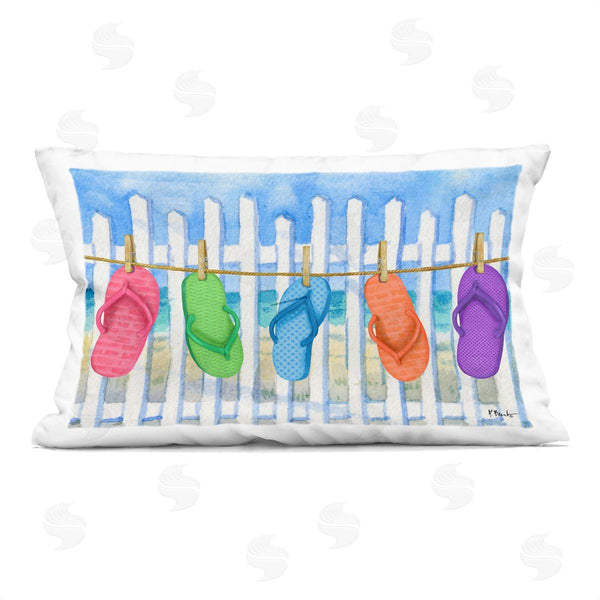 stupell industries Paul Brent | Flip Flop Clothesline Printed Throw Pillow