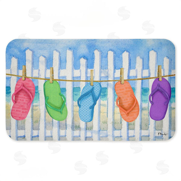 stupell industries Paul Brent | Flip Flop Summer Clothesline Anti-Fatigue Mat