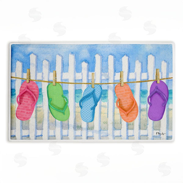 stupell industries Paul Brent | Flip Flop Summer Clothesline Plush Bath Mat