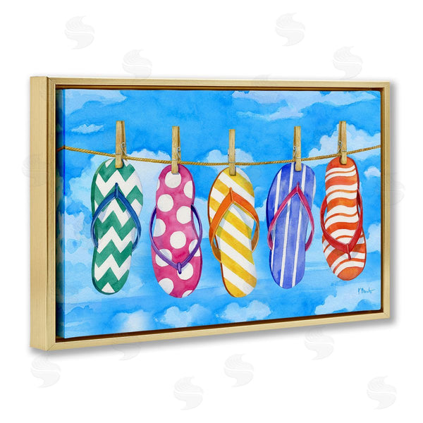 Stupell Industries Paul Brent | Flip Flops On Clothesline
