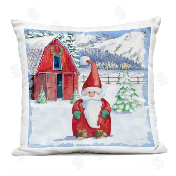 Stupell Industries Paul Brent | Frosty Barn & Gnome Printed Throw Pillow