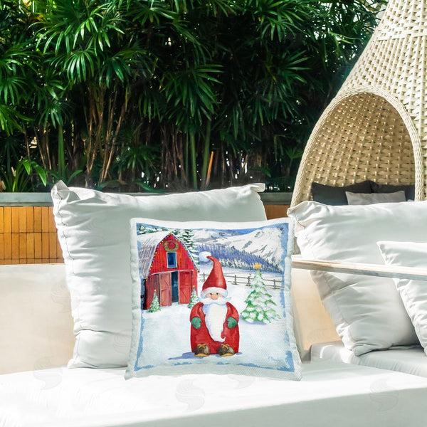 Stupell Industries Paul Brent | Frosty Barn & Gnome Printed Throw Pillow