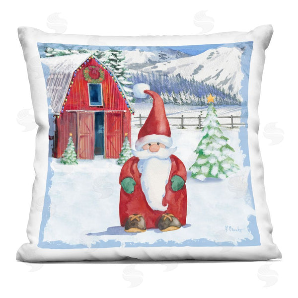 stupell industries Paul Brent | Frosty Barn & Gnome Printed Throw Pillow
