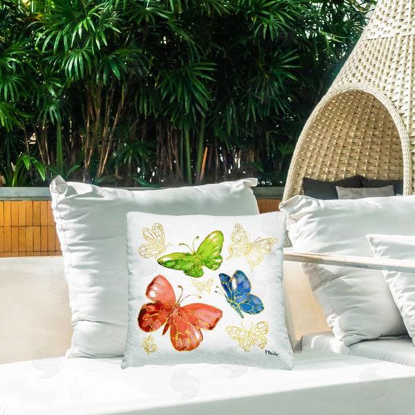 Stupell Industries Paul Brent | Glam Hued Butterflies Printed Throw Pillow