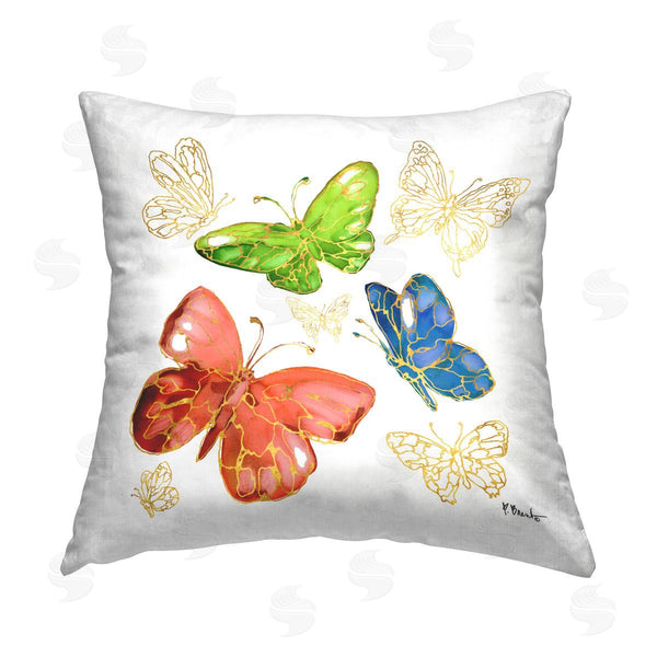 stupell industries Paul Brent | Glam Hued Butterflies Printed Throw Pillow