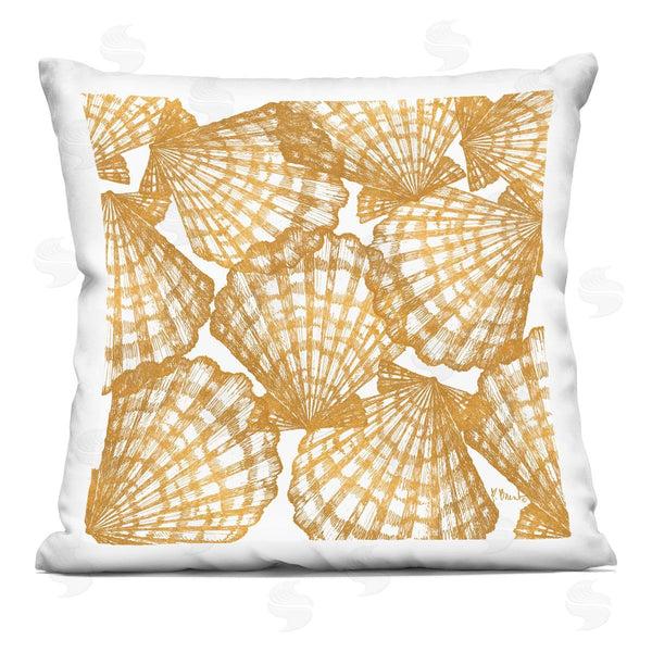 stupell industries Paul Brent | Gold Tropez Shells Printed Throw Pillow