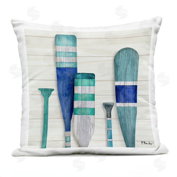 Stupell Industries Paul Brent | Green Boating Oars Lake Cabin Printed Throw Pillow