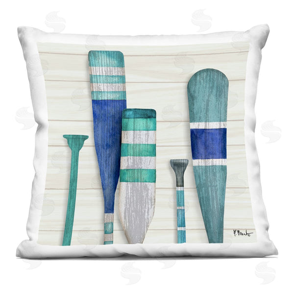 stupell industries Paul Brent | Green Boating Oars Lake Cabin Printed Throw Pillow