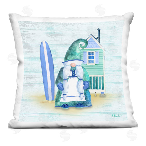 stupell industries Paul Brent | Green Gnome Coastal Beach Home Surfboard Printed Throw Pillow