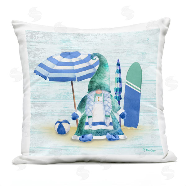 Stupell Industries Paul Brent | Green Gnome Fun Blue Beachball Printed Throw Pillow