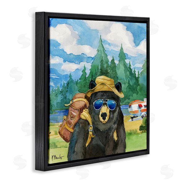 Stupell Industries Paul Brent | Happy Camper Black Beer Hiker Wall Art