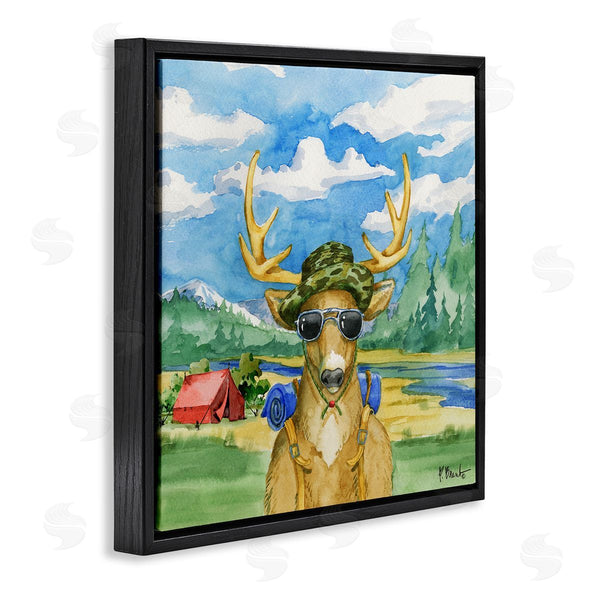 Stupell Industries Paul Brent | Happy Camper Deer Forest Hike Wall Art
