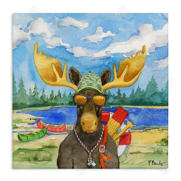 stupell industries Paul Brent | Happy Camper Life Guard Moose Wall Art