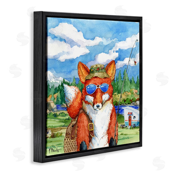 Stupell Industries Paul Brent | Happy Camper Red Fox Fisherman Wall Art