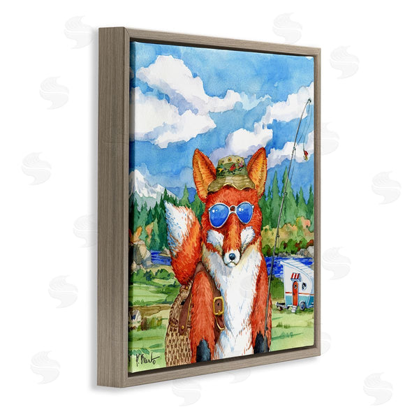 Stupell Industries Paul Brent | Happy Camper Red Fox Fisherman Wall Art