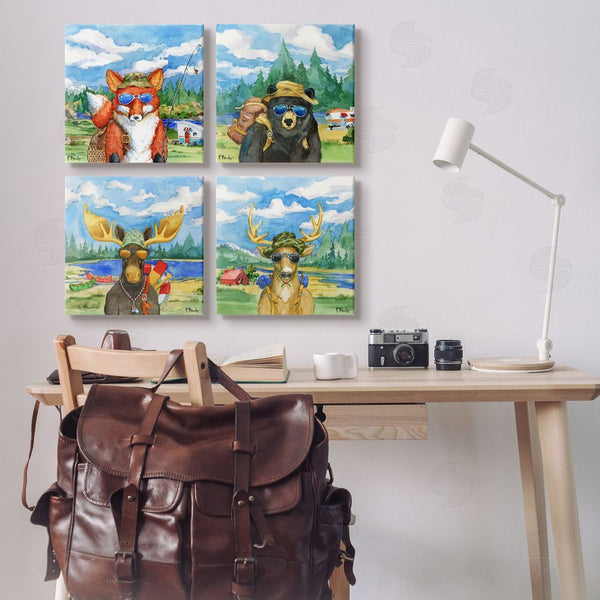 Stupell Industries Paul Brent | Happy Camper Woodland Animals Wall Art