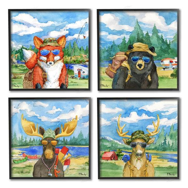 Stupell Industries Paul Brent | Happy Camper Woodland Animals Wall Art