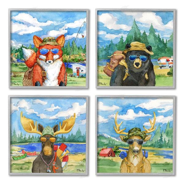 Stupell Industries Paul Brent | Happy Camper Woodland Animals Wall Art