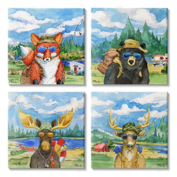 stupell industries Paul Brent | Happy Camper Woodland Animals Wall Art