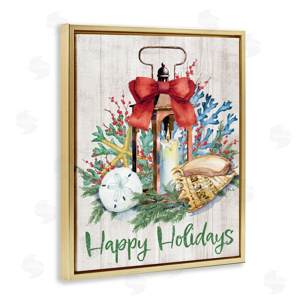 Stupell Industries Paul Brent | Happy Holidays Nautical Lantern Wall Art