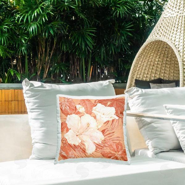Stupell Industries Paul Brent | Hibiscus & Leaf Bunch Printed Throw Pillow