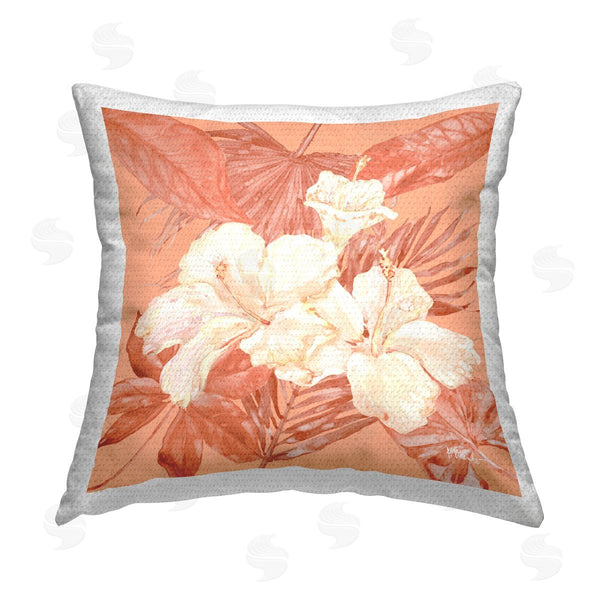 Stupell Industries Paul Brent | Hibiscus & Palm Bundle Printed Throw Pillow
