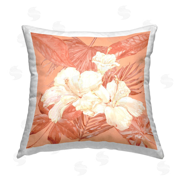 stupell industries Paul Brent | Hibiscus & Palm Bundle Printed Throw Pillow