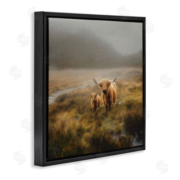 Stupell Industries Paul Brent | Highland Cows Rural Landscape Wall Art
