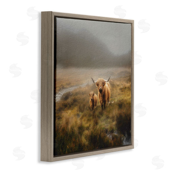 Stupell Industries Paul Brent | Highland Cows Rural Landscape Wall Art