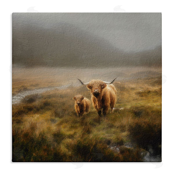 stupell industries Paul Brent | Highland Cows Rural Landscape Wall Art