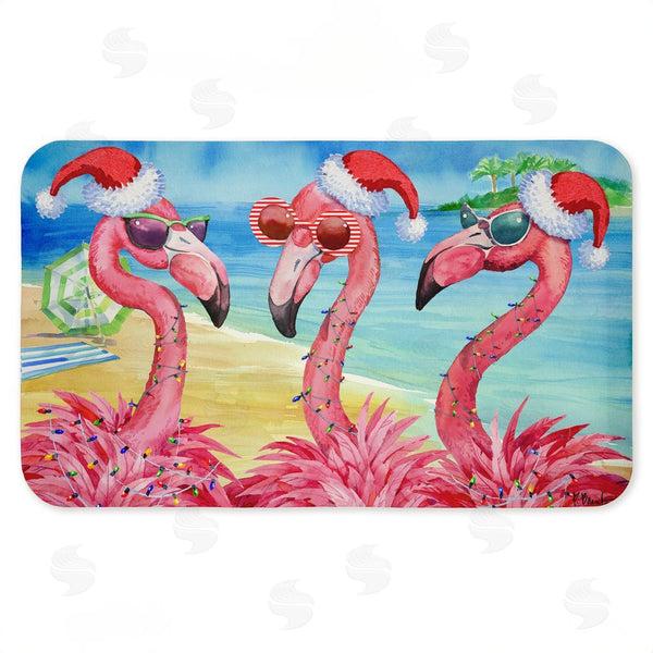 stupell industries Paul Brent | Holiday Flamingo Girlfriends Anti-Fatigue Mat