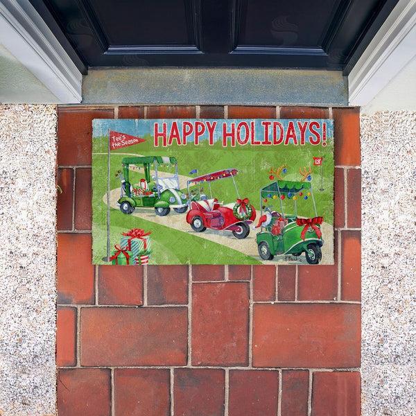 Stupell Industries Paul Brent | Holiday Golf Time Non-Woven Door Mat