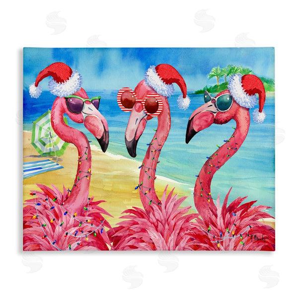 stupell industries Paul Brent | Holiday Lights Flamingos Beach Wall Art
