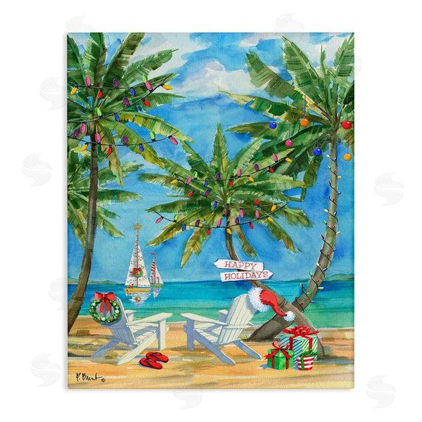 stupell industries Paul Brent | Holiday Palms Warm Island Winter Wall Art