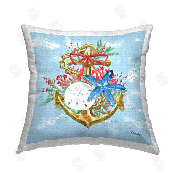 Stupell Industries Paul Brent | Holiday Submerged Anchor Printed Throw Pillow