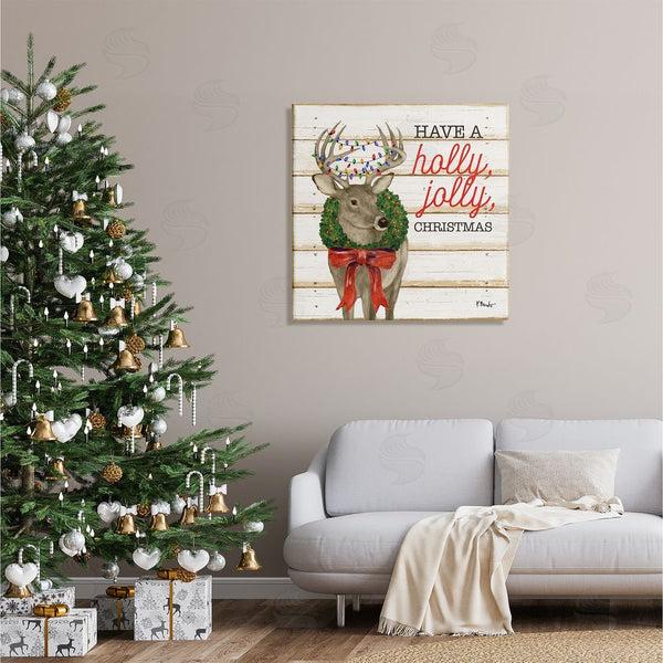 Stupell Industries Paul Brent | Holly Jolly Christmas Deer Wall Art