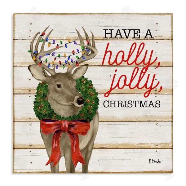 stupell industries Paul Brent | Holly Jolly Christmas Deer Wall Art