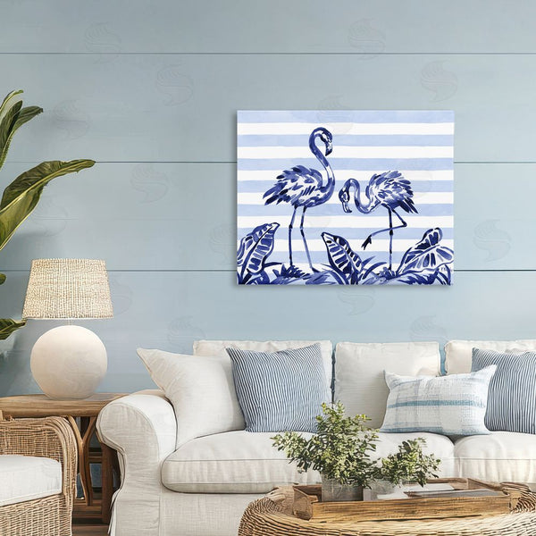 Stupell Industries Paul Brent | Indigo Brushstroke Flamingos